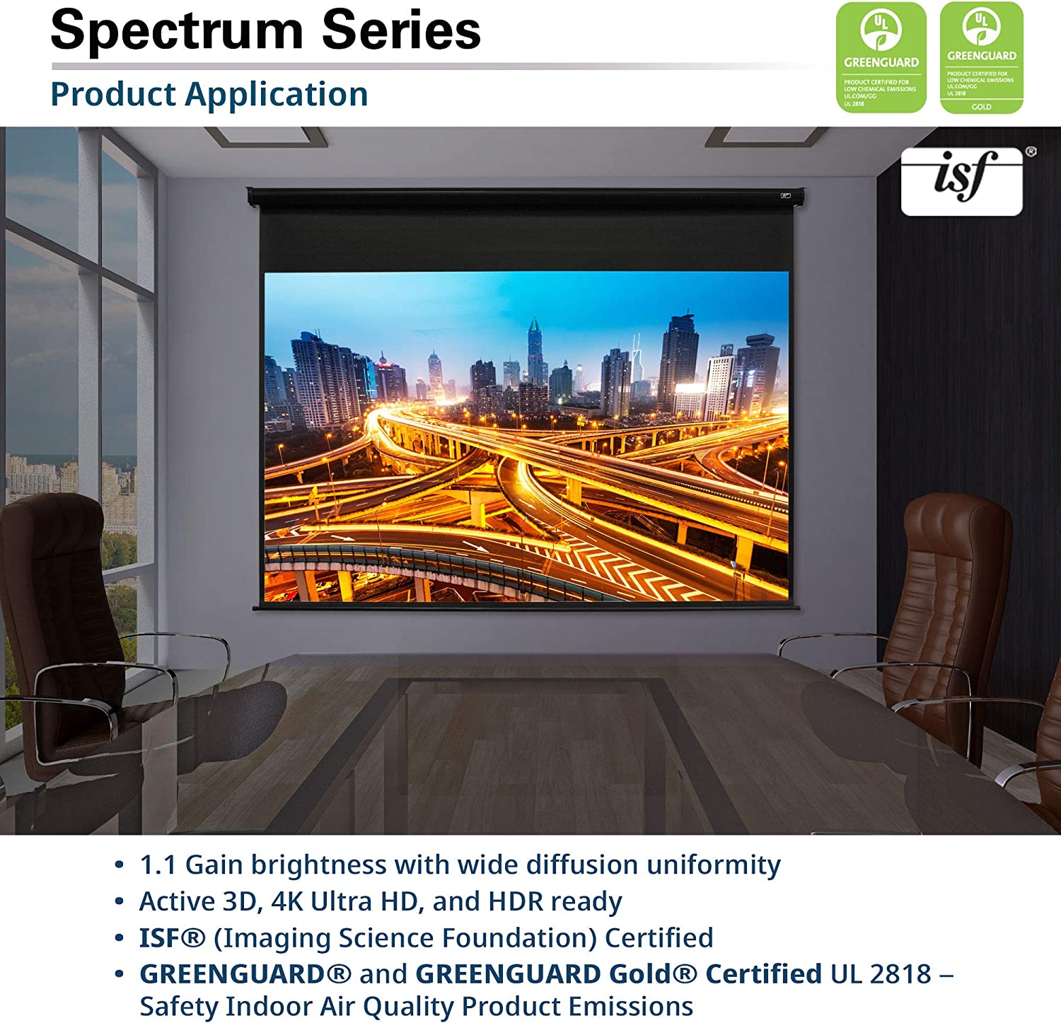 Elite Screens 180" Spectrum Electric Motorized Projector Screen, Diag 16:9, 4K/8K - $1035