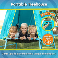 TP Toys Explorer 2 Climbing Set Jungle Gym with Platform and Tent, Blue - $130
