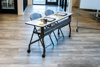 Iceberg Officeworks Rectangular Mobile Training Table, Gray Top, Charcoal Legs, 18" W x 72" L x 29" H - $140