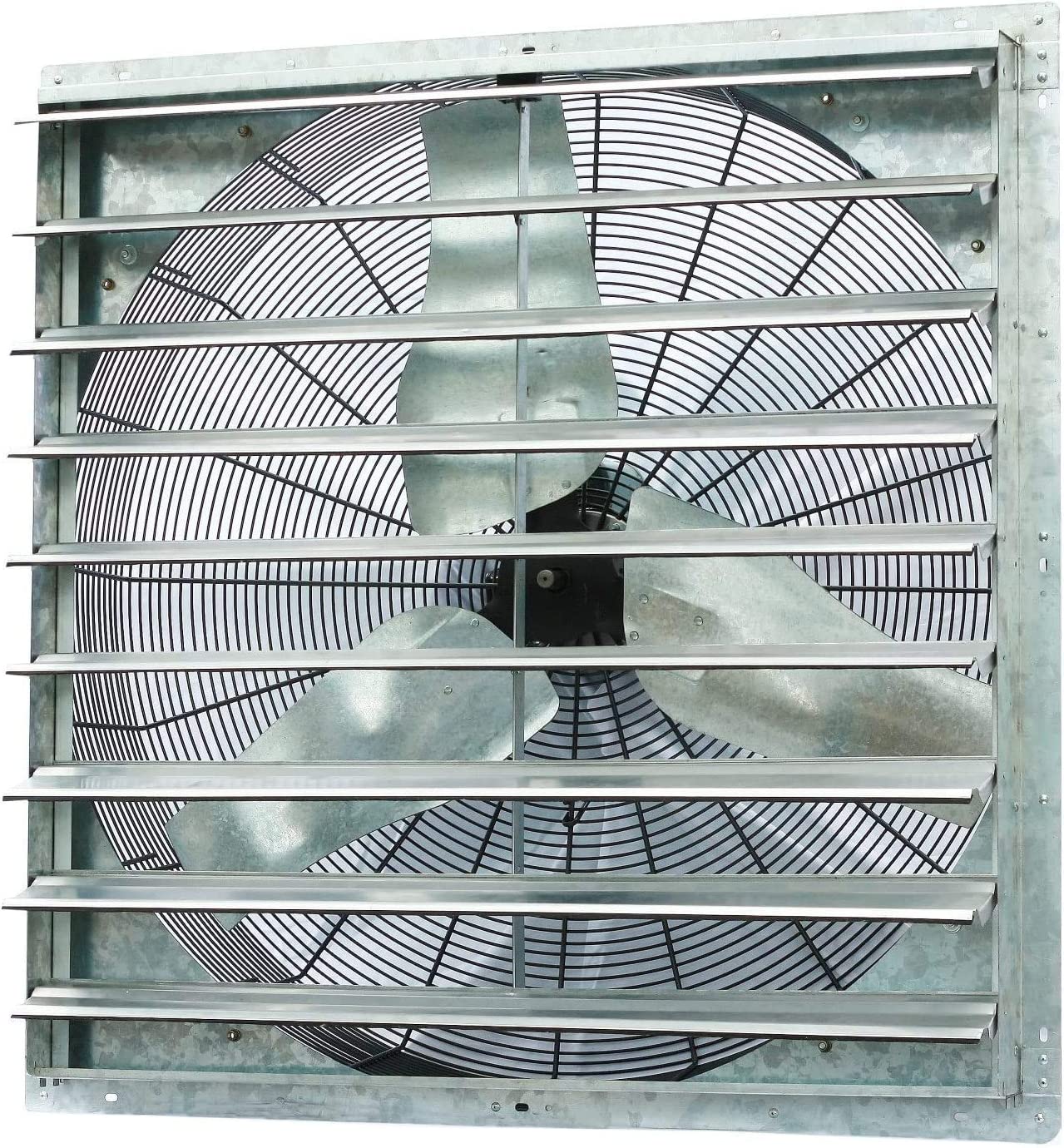Iliving - 36" Wall Mounted Shutter Exhaust Fan, 6128 CFM, 9000 SQF Coverage Area, Silver (ILG8SF36S) - $247