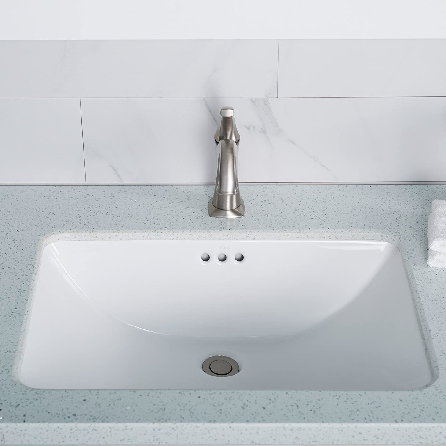 KRAUS Elavo 23-inch Rectangular Undermount White Porcelain Ceramic Sink-$75