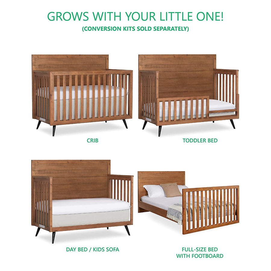 Evolur Stilnovo Mid Century 4-in-1 Convertible Crib in Sugarcane - $290