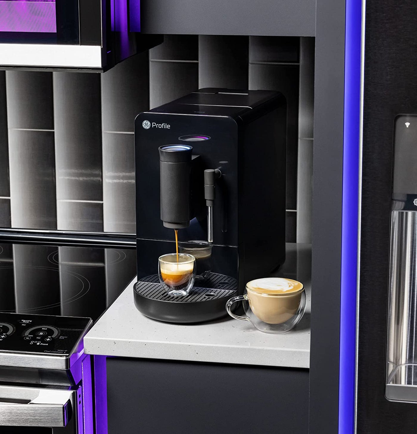 GE Profile Automatic Espresso Machine + Milk Frother | WiFi | 30-Day Warranty | Black - $200