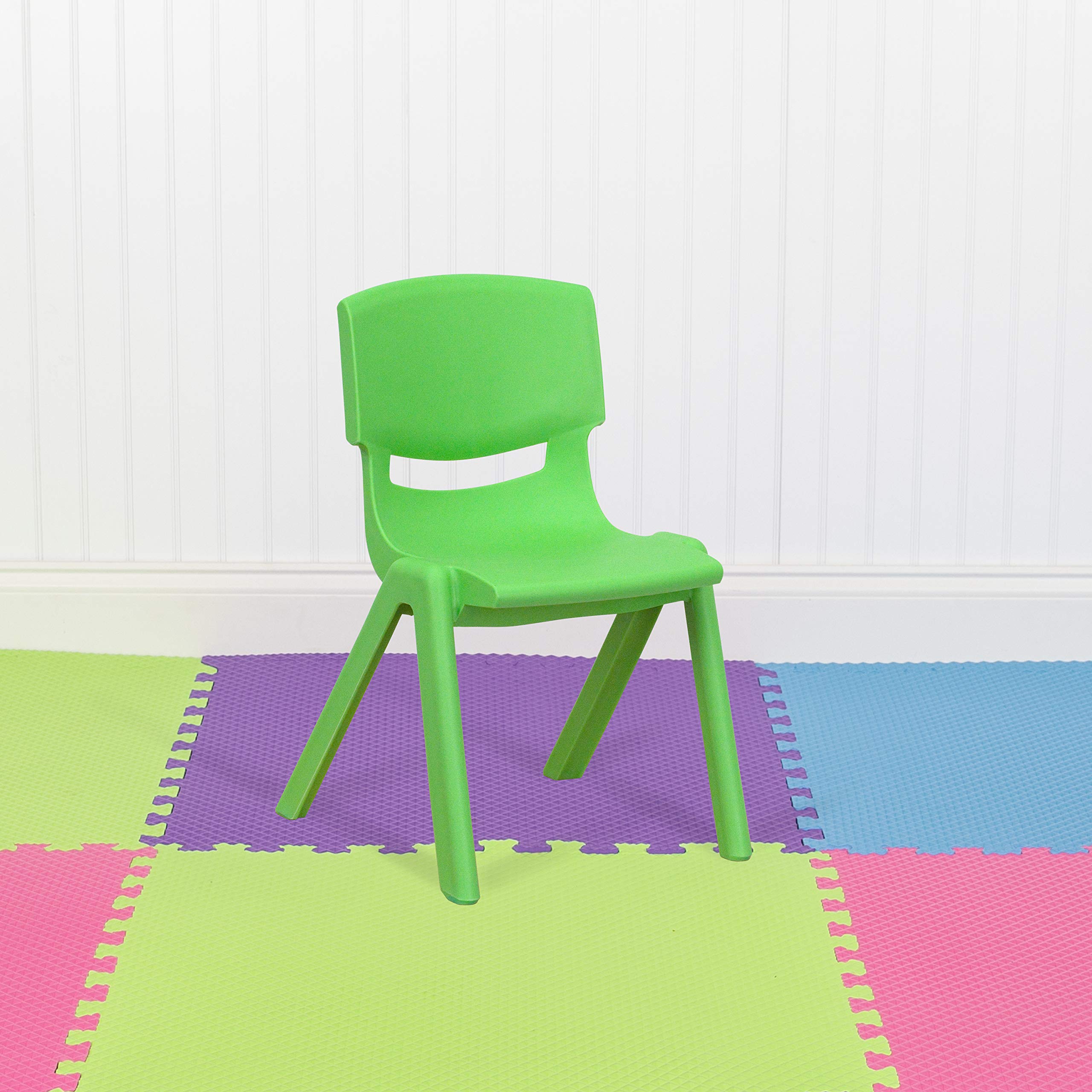 Flash Furniture 10 Pk. Green Plastic Stackable School Chair with 13.25'' Seat Height - $192