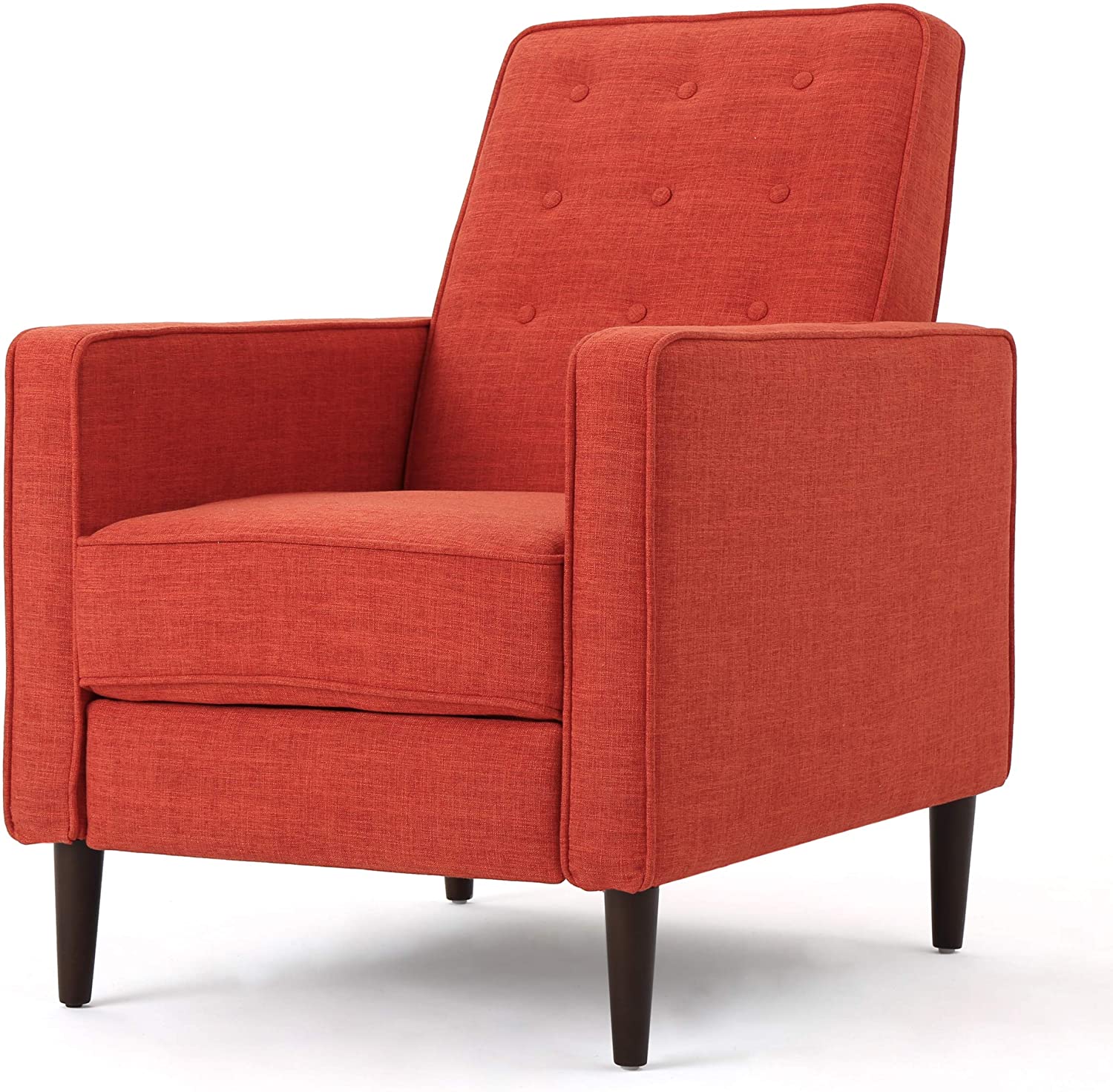 GDFStudio Macedonia Mid Century Modern Tufted Back Fabric Recliner (Muted Orange) - $150