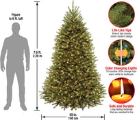 National Tree Company Pre-Lit Artificial Full Christmas Tree,, Dunhill Fir, 7.5 Feet - $90