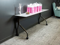 Iceberg Officeworks Rectangular Mobile Training Table, Gray Top, Charcoal Legs, 18" W x 72" L x 29" H - $120
