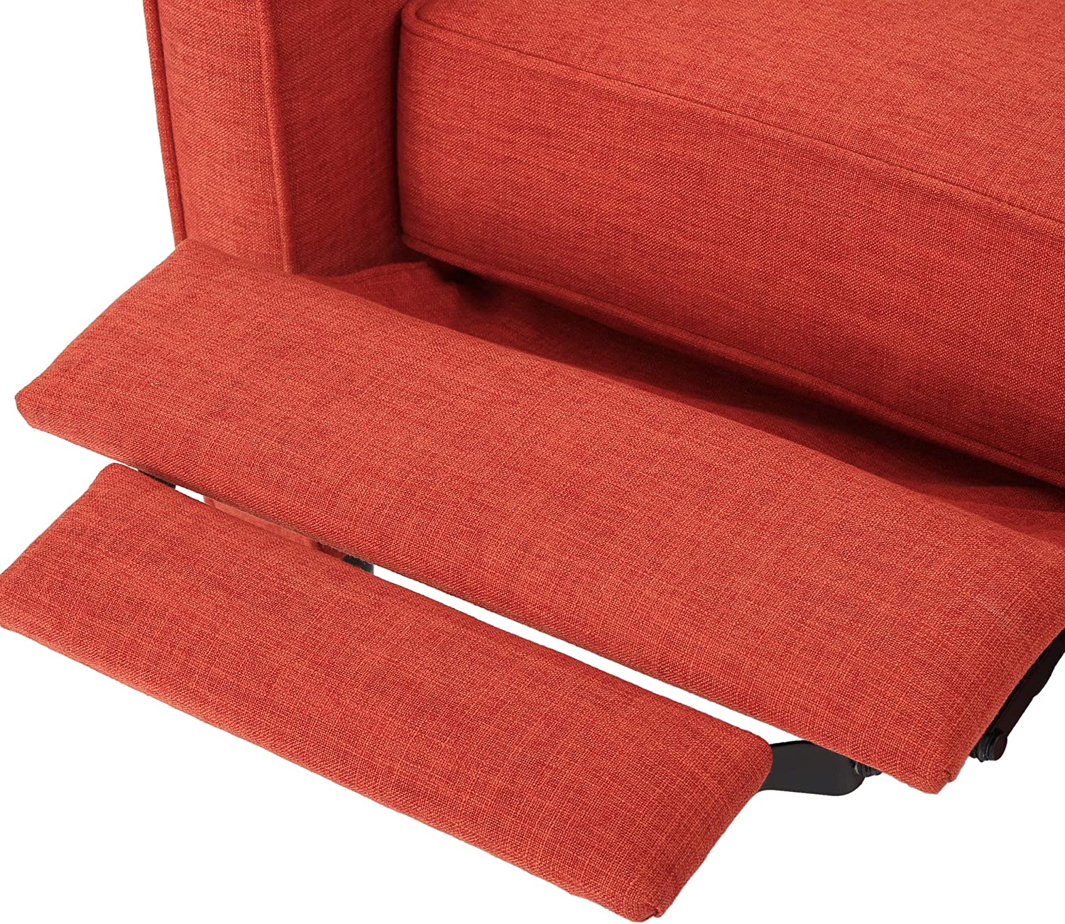 GDFStudio Macedonia Mid Century Modern Tufted Back Fabric Recliner (Muted Orange) - $150