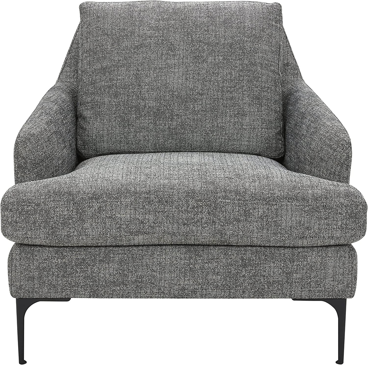 Rivet Modern Living Room Accent Chair with Metal Legs, 35.4"W, Dark Gray- $320