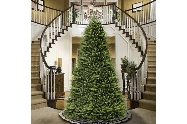 National Tree Company 12 ft. Pre-Lit Dunhill Fir Hinged Artificial Christmas Tree with Clear Lights - $560