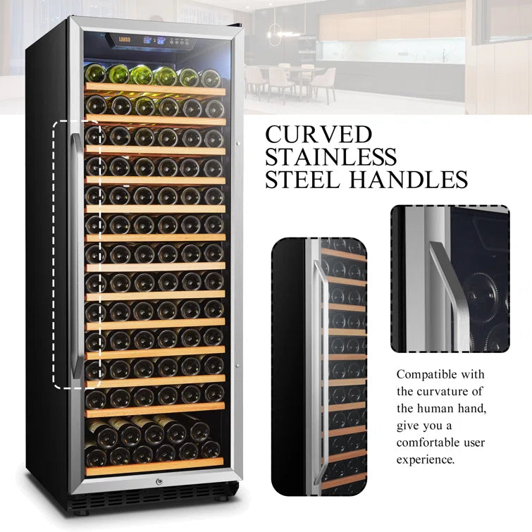 LANBO 23 in. 149-Bottle Stainless Steel Single Zone Wine Refrigerator-$740