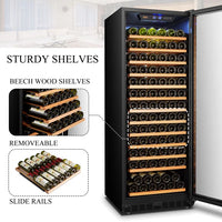 LANBO 23 in. 149-Bottle Stainless Steel Single Zone Wine Refrigerator-$510