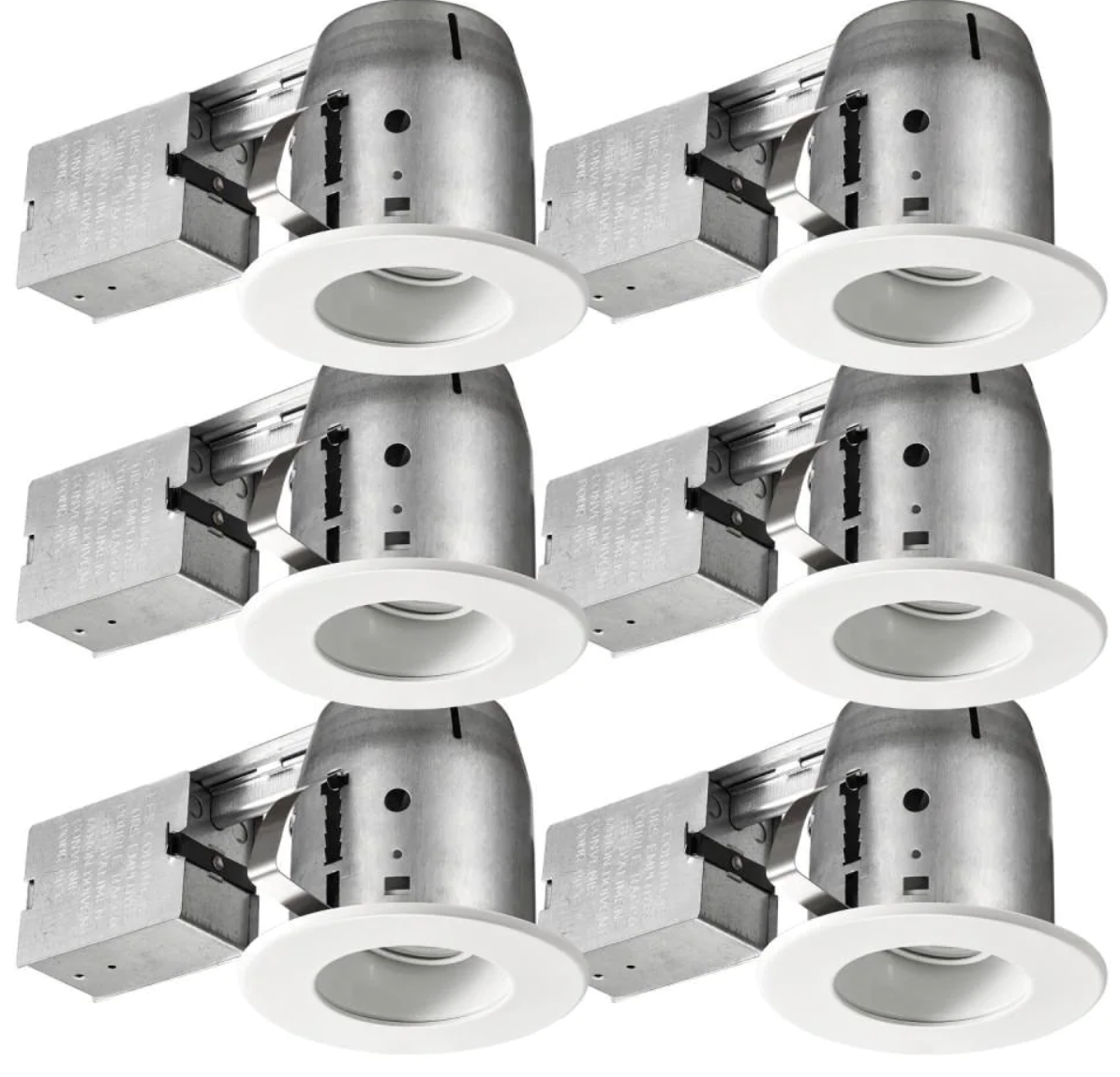 Commercial Electric Swivel Baffle Series 4 in. New Construction And Remodel White Recessed Kit (6-Pack) Discount Bros, LLC.