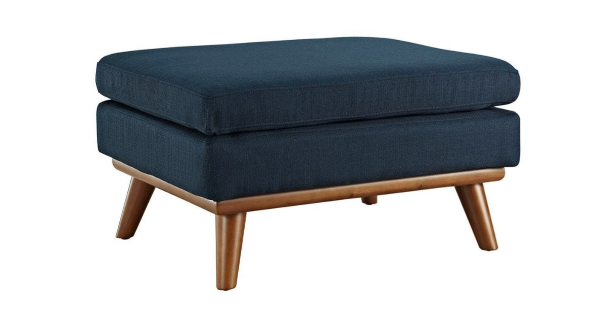 Azure Engage Upholstered Fabric Ottoman Discount Bros, LLC.