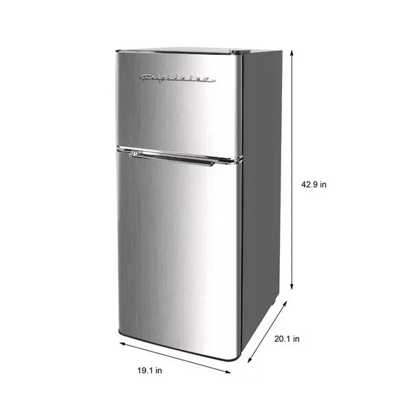 Frigidaire 4.5 cu. ft. 2 Door Mini Fridge in Chrome Trim-$205