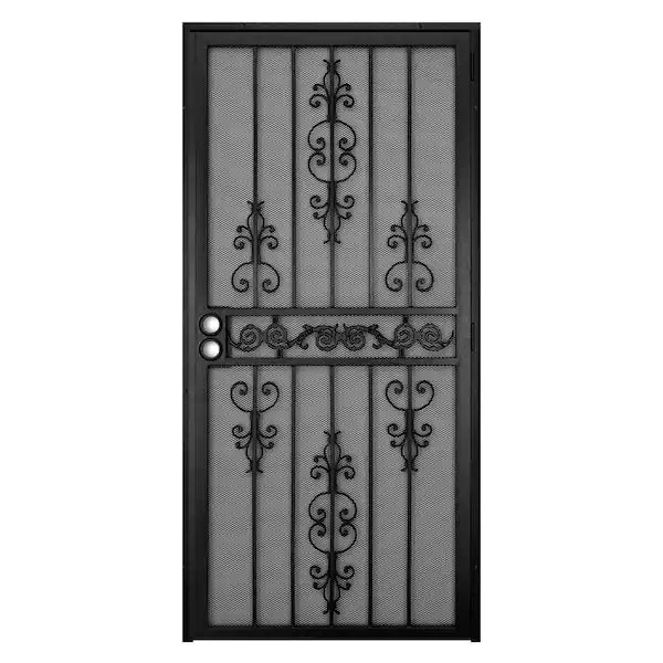 Unique Home Designs 36" x 80" El Dorado Black Surface Mount Outswing Security Door - $190