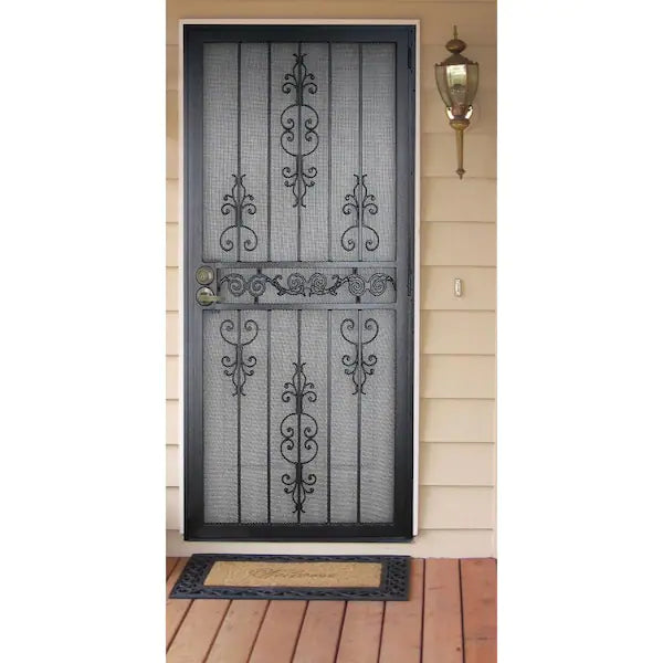 Unique Home Designs 36" x 80" El Dorado Black Surface Mount Outswing Security Door - $220