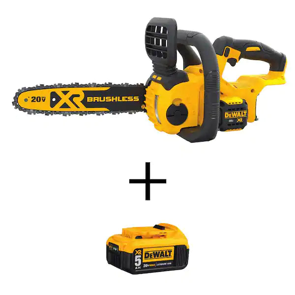 20V MAX 12in. Brushless Cordless Battery Powered Chainsaw Kit, 5Ah Battery & Charger - $210