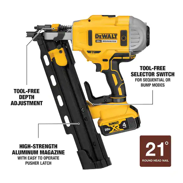 DEWALT 20V Cordless Framing Nailer with 4.0Ah Battery and Charger *Lightly Used* $320