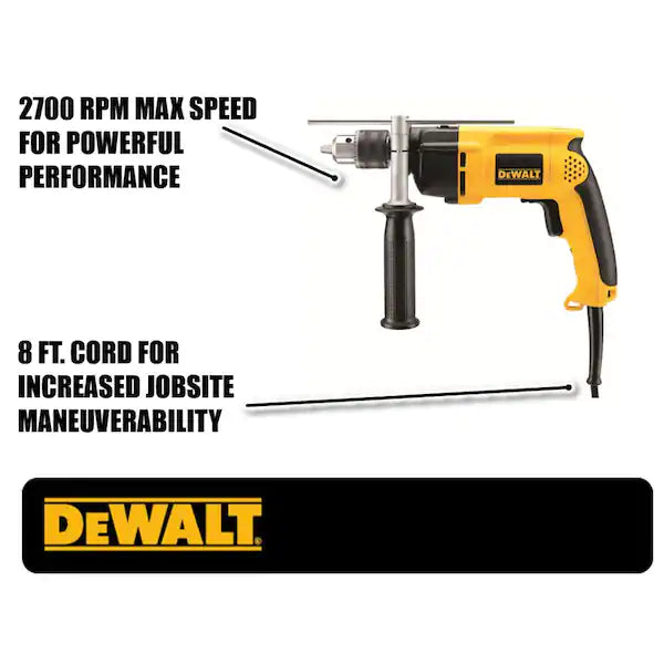 DEWALT 7.8 Amp Corded 1/2 in. Variable Speed Reversible Hammer Drill-$75