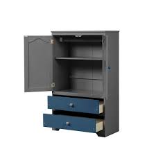 51 in. Gray Tall Modern Practical Side Cabinet 2-Door With 2-Drawers-$195