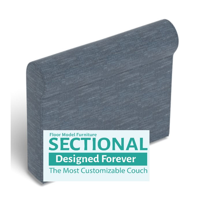 Cover: Side, Roll Arm - Vintage Blue Chenille - Floor Model