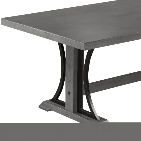 ZNTS TREXM Retro Style Dining Table 78 Wood Rectangular Table - $425