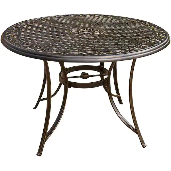 Hanover TRADDN7PCBR Traditions Aluminum Round Bar Table, 56 inch Round - $350