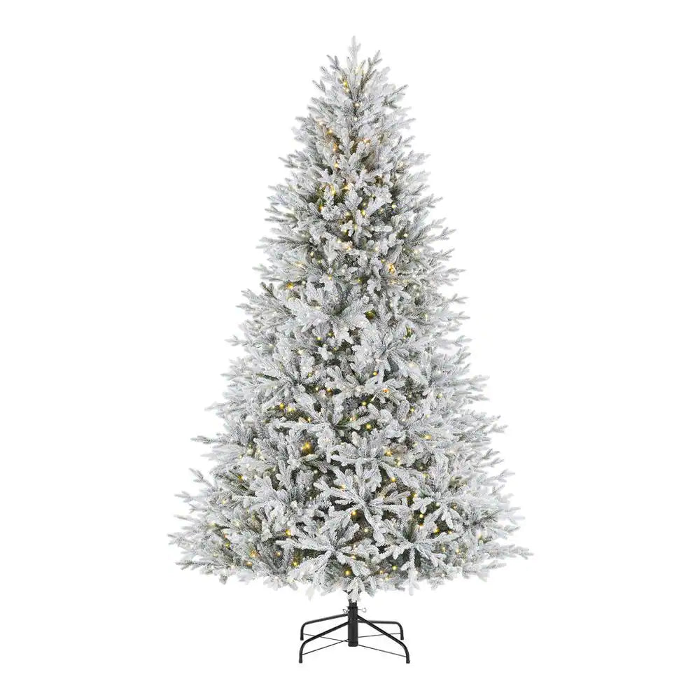 Home Decorators Collection 7.5 ft Kenwood Frasier Fir Flocked LED Pre-Lit Artificial Christmas Tree - $200
