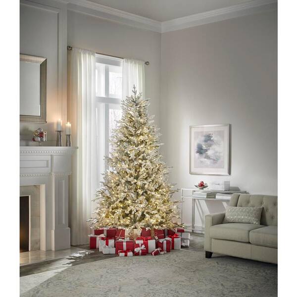 Home Decorators Collection 7.5 ft Kenwood Frasier Fir Flocked LED Pre-Lit Artificial Christmas Tree - $200