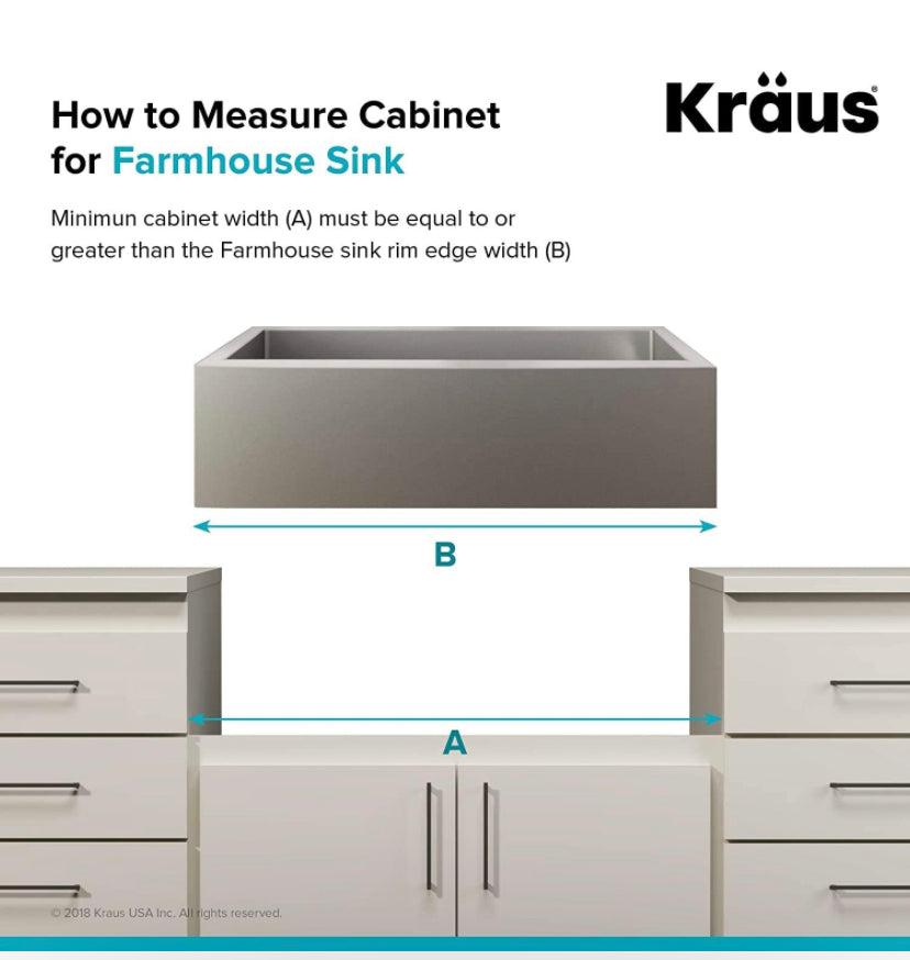 Kraus KHF203-33 Standart PRO Kitchen Stainless Steel Sink, 32.88", 33 Inch Round Apron 60/40 Double Bowl - $270