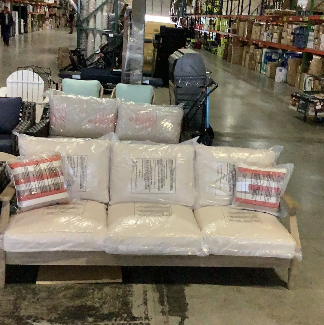 Clare View Beige Outdoor Sofa with Cushions Discount Bros, LLC.