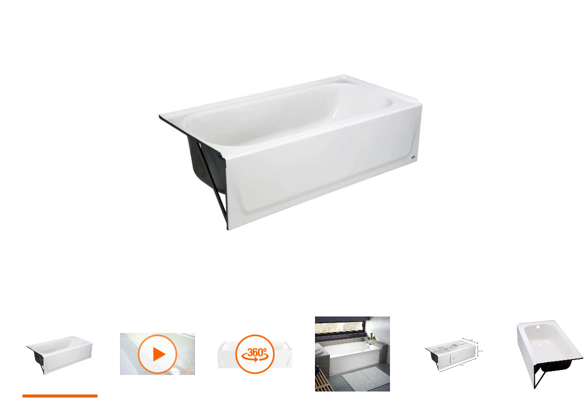 Bootz Industries Maui 60 in. Left Drain Rectangular Alcove Soaking Bathtub in White Discount Bros