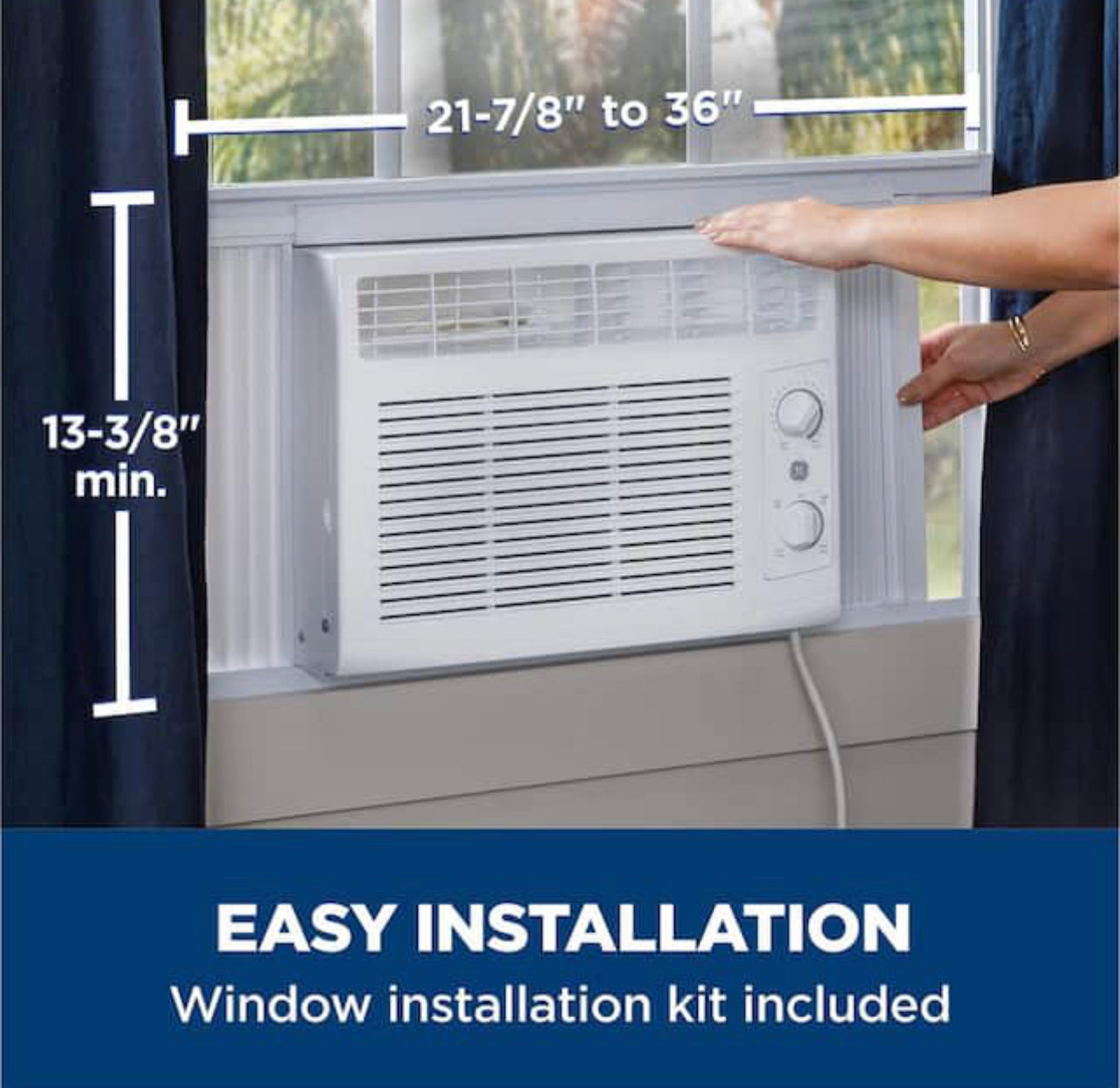 GE 5,000 BTU 115-Volt Window Air Conditioner for Bedroom or 150 sq. ft. Small Rooms in White, Included Install Kit Discount Bros, LLC.