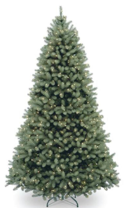 National Tree Company 6-1/2 ft. Feel Real Downswept Douglas Blue Fir Hinged Tree with 650 Clear Lights Discount Bros, LLC.