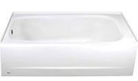 American Standard 2460002.020 Cambridge Procelain-Enameled Steel 60-In X 32-In Alcove Bathtub with Left Hand Drain, 50-60 gal, White - $450
