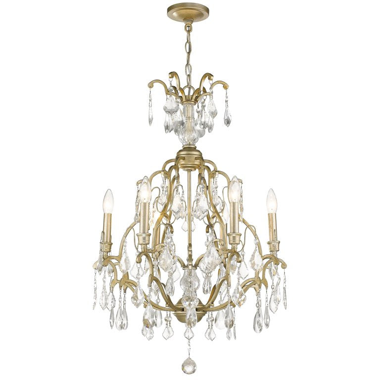 Brienne 6-Light Washed Gold Chandelier with Fire-Molded Crystals Discount Bros, LLC.