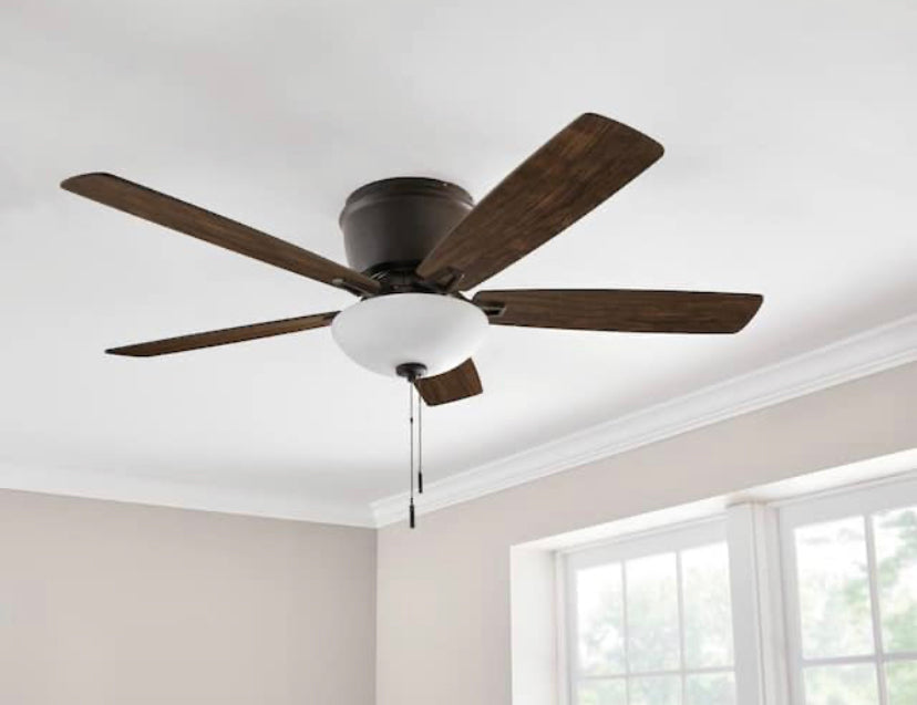 Hampton Bay Melrose 52 in. Indoor LED Hugger Bronze Dry Rated Ceiling Fan - Discount Bros