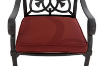 Home Decorators Oakshire Park Cushioned Aluminum Outdoor Dining Chairs Red Cushions (2-Pack) - $160