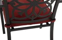 Home Decorators Oakshire Park Cushioned Aluminum Outdoor Dining Chairs Red Cushions (2-Pack) - $160