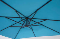 8.2 ft. x 8.2 ft. Hanging Cantilever Patio Umbrella in Light Blue with Base-$218