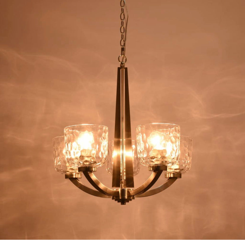 ALICE HOUSE 22" 5-Light E26 Large Chandelier Brushed Nickel Discount Bros, LLC.