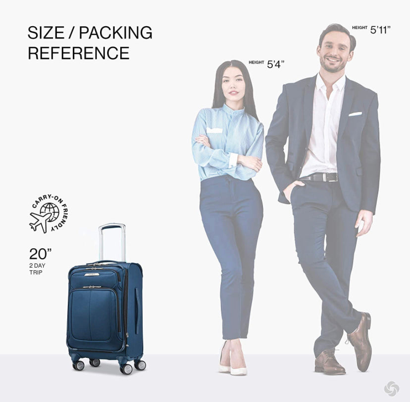 Samsonite Solyte DLX Softside Expandable Luggage with Spinner Wheels, Mediterranean Blue, Carry-On 20-Inc