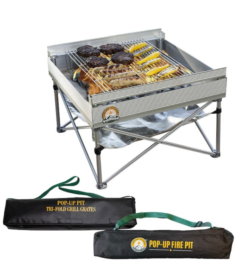 FIRESIDE OUTDOOR 24 in. × 24 in. Portable Pop-Up Fire Pit Discount Bros, LLC.