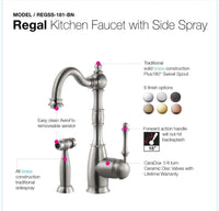 Houzer REGSS-181-BN Regal Traditional Kitchen Faucet, Brushed Nickel Discount Bros, LLC.