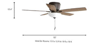 Hampton Bay Melrose 52 in. Indoor LED Hugger Bronze Dry Rated Ceiling Fan - Discount Bros