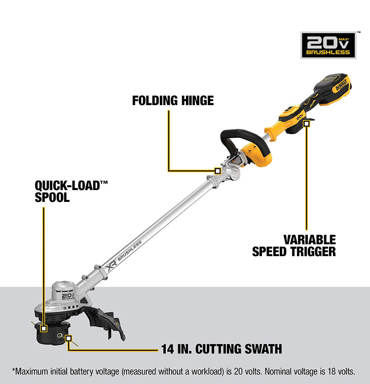DEWALT 20V MAX* String Trimmer Kit, 5Ah (DCST922P1) 165 · DISCOUNT BROS