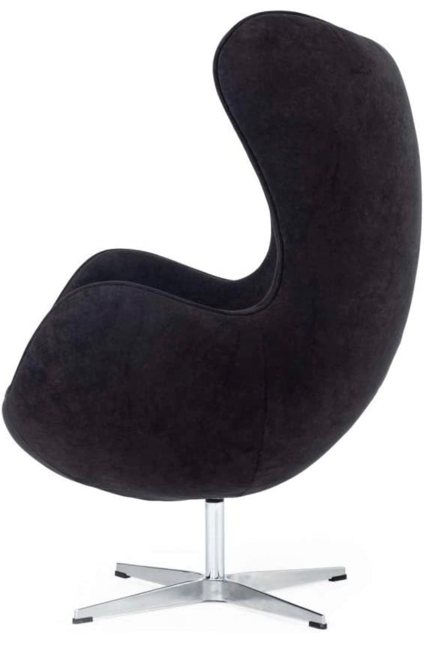 Limari Home Simeon Collection Modern Style Fabric Upholstered Accent Chair with Piped Seams and Swivel Base, Black
