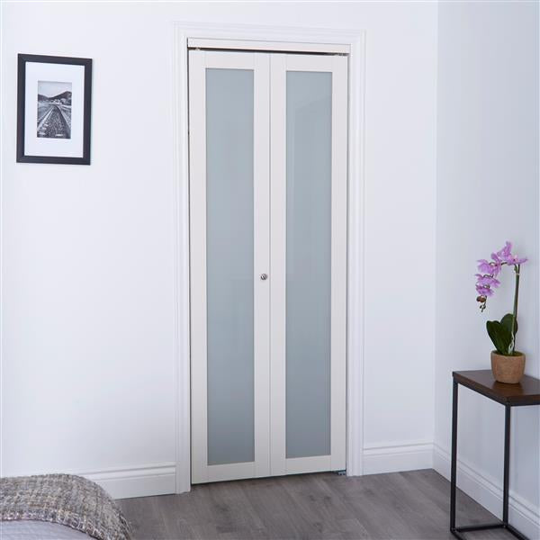 ReliaBilt 24-in x 80-in Off-White Frosted Glass Closet Door Discount Bros, LLC.