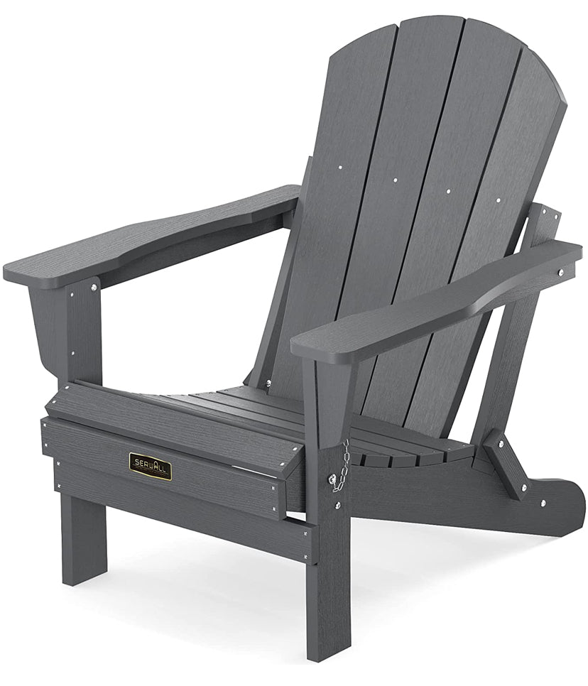 SERWALL Adirondack Chair for Patio Garden Outdoors Fire Pit- (Folding Gray) Discount Bros, LLC.